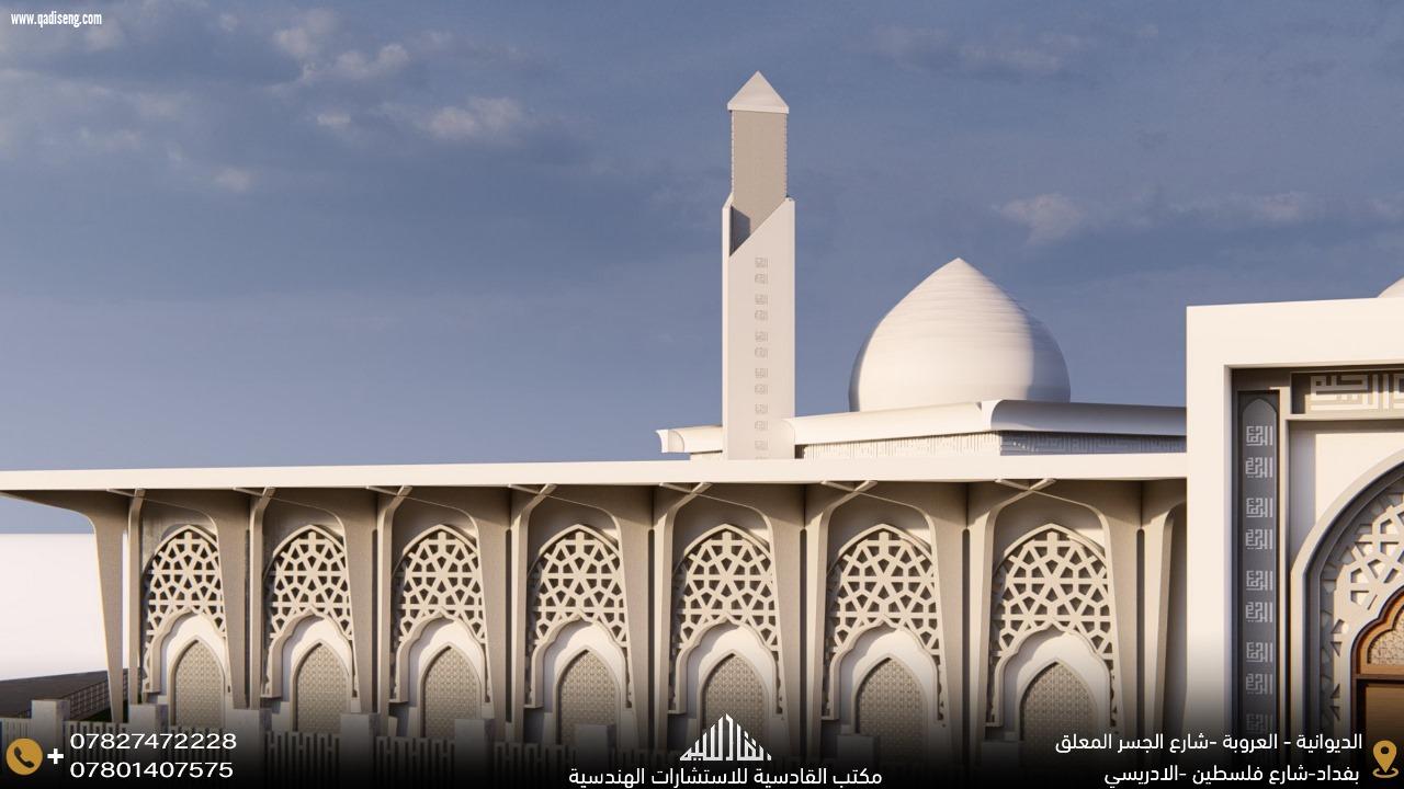 تصاميم معمارية لجامع السنية في محافظة الديوانية 